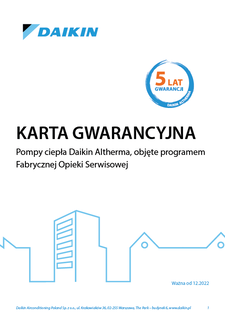 Karta Gwarancyjna Pomp ciepła DAIKIN Altherma z Serwisową Opieka Fabryczną.pdf